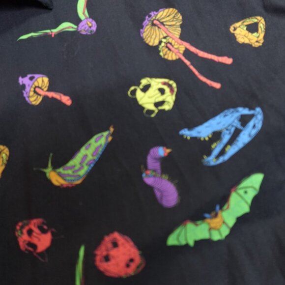 Modest Mouse Mens Shirt Med Black Short Sleeve All Over Print Critters mm - Picture 4 of 9